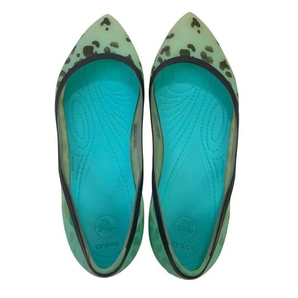 Crocs 203137 Rio Leopard Fade Ballet Flats Pointed Toe Animal Print Size 7 - Picture 6 of 10